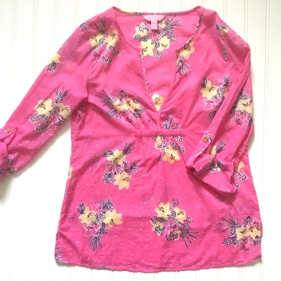 Lilly Pulitzer Tops - Lilly Pulitzer Cotton Floral Blouse